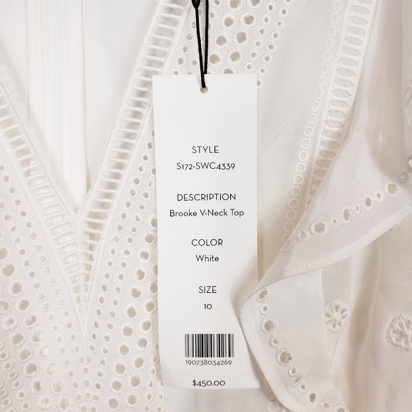 🆕️ Veronica Beard Brooke V-neck silk top - Picture 8 of 9